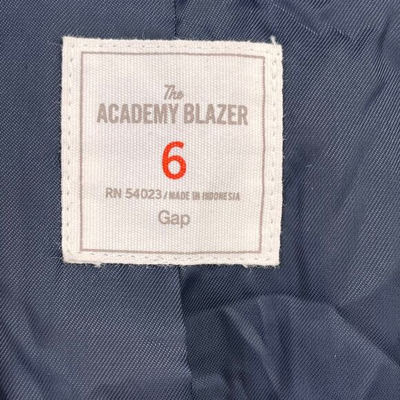 Gap The Academy Wool Blend Blazer Elbow Patch Womens Size 6 Dark Academia - Picture 4 of 5